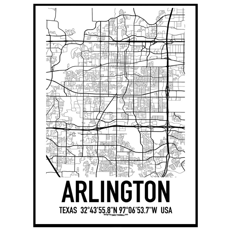 Arlington Tx Map Poster Find Your Posters At Wallstars Online Shop Today 3627